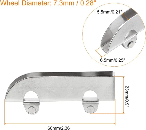 Vista 2 de uxcell Conjunto de rodillos para puerta corredera, ruedas de puerta corrediza de patio con rodamientos de bolas, paquete de 8