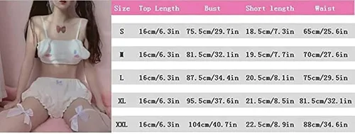 Vista 4 de BZB Conjunto de pijama kawaii de anime para mujer traje de dormir de terciopelo dulce y encantador top tubo y pantalones cortos