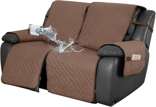 Vista 20 de Easy-Going Funda impermeable para sofá biplaza reclinable con bolsillo, funda de sofá reversible de 1 pieza para sillón reclinable de 2 asientos