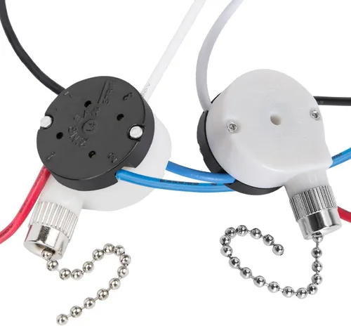 Vista 11 de Zing Ear ZE-208S - Interruptor de ventilador de 3 velocidades y 4 cables, control de velocidad de cadena de tracción para ventiladores de techo 2