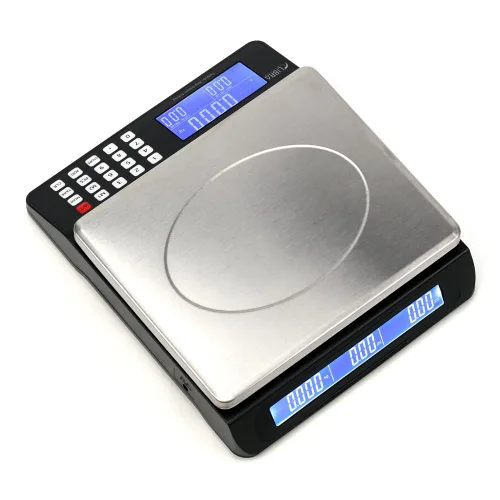 Vista 2 de Báscula postal digital de 66 lb (30 kg), pantalla dual, cálculo de precios, conteo de PCS, bandeja de acero inoxidable, capacidad: máximo 30 kg
