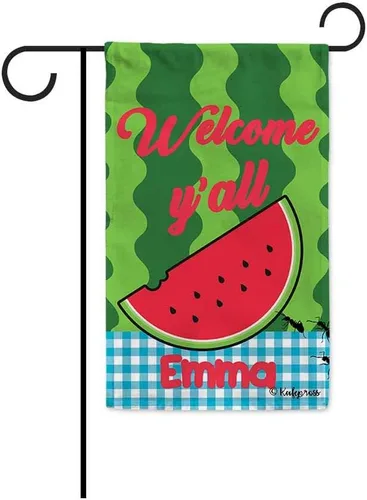 Vista 21 de Welcome Style Initial Garden Flag Snowflake Decor Customized Your Last Name 12.5X18 Inch Print Double Sided