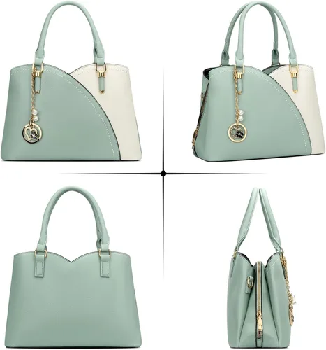 Vista 36 de KKXIU Monederos y bolsos de mano con triple compartimento para mujer, bolso de mano con asa superior
