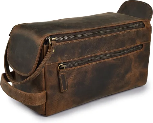 Vista 8 de LEATHER VILLAGE Kit Dopp 2, Negro carbón