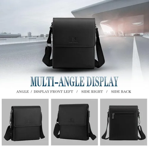 Vista 5 de Leathario Bolso de hombro para hombre, de cuero auténtico, pequeño bolso de mensajero para hombre, bolso cruzado para hombre, bolso de viaje