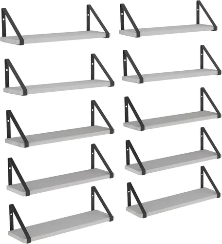 Vista 11 de Wallniture Ponza - Estante flotante de pared de 17 x 4.5 pulgadas, estantes pequeños de madera para almacenamiento en la pared, estante montado
