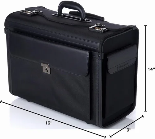 Vista 10 de Alpine Swiss Maletín para portátil con ruedas de 17" con ruedas Attache Abogados Case Legal Size Negro