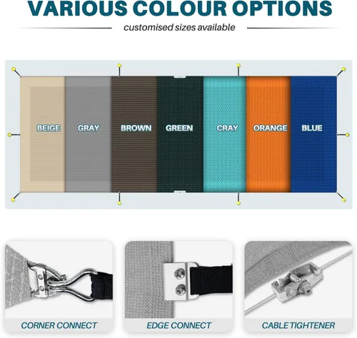 Vista 5 de Coarbor Cubierta de seguridad para piscina de invierno de 8 x 8 pies, rectangular, de malla, duradera, cubierta de seguridad para piscina enterrada