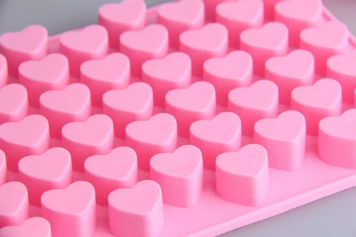Vista 3 de Mini molde de silicona con forma de corazón para cubitos de hielo y chocolate (paquete de 2)
