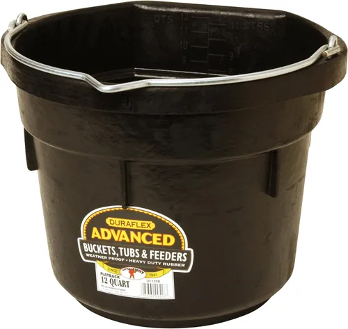 Vista 3 de Little Giant® Cubo de goma plano Cubo de agua de goma para caballos Cubo trasero plano 8 cuartos