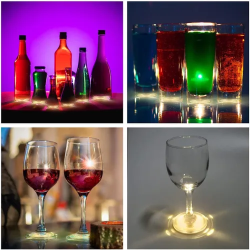 Vista 5 de 12 posavasos LED para bebidas, posavasos de bar para botellas de licor