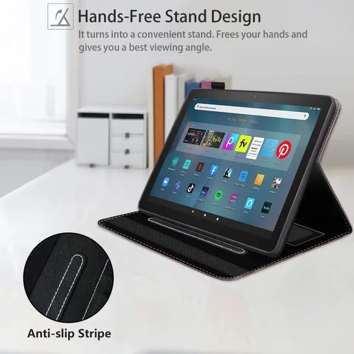 Vista 4 de Funda para tableta Amazon Fire Max 11 (11 pulgadas, 13ª generación, versión 2023) con ranura para tarjetas y apagado y encendido automático, funda