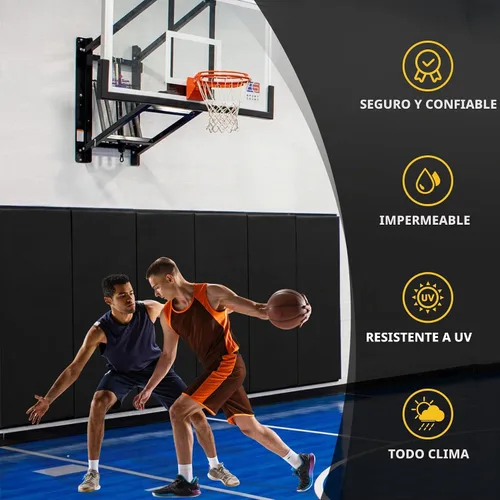Vista 4 de Acolchado de pared para gimnasio, protector de pared para cancha de baloncesto, almohadillas protectoras extraíbles de 2 pulgadas de grosor de alta