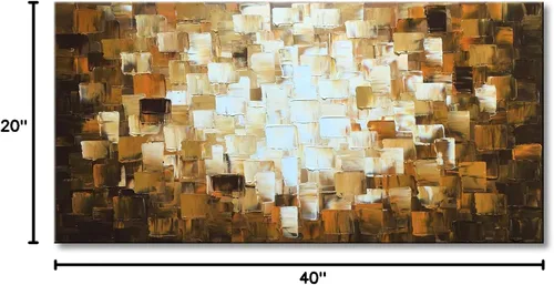 Vista 10 de Pinturas al óleo abstractas texturizadas pintadas a mano sobre lienzo, arte de pared moderno para decoración de sala de estar, dormitorio, oficina