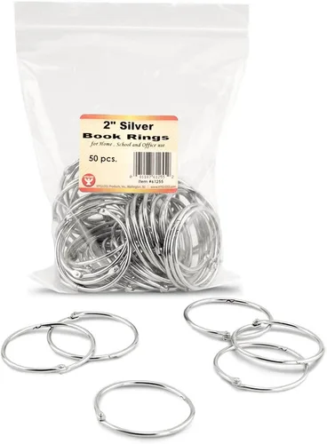 Vista 20 de Hygloss Products 61311 - Anillos de libro – Anillos de acero de colores surtidos de 1 pulgada, paquete de 12 Variado