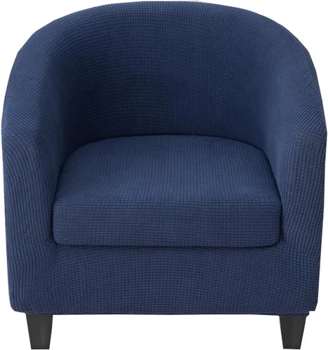 Vista 30 de CRFATOP - Funda elástica para sillón de club (2 piezas) 1 Club Cover & 1 Cushion Cover, Soft Round Tub Sofa Covers, Pet Friendly, Washable