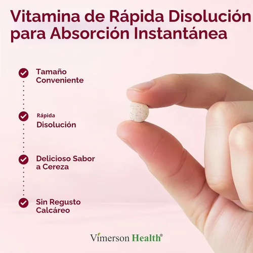 Vista 7 de Vitamina B12 1000mcg - Tabletas masticables de sabor a cereza