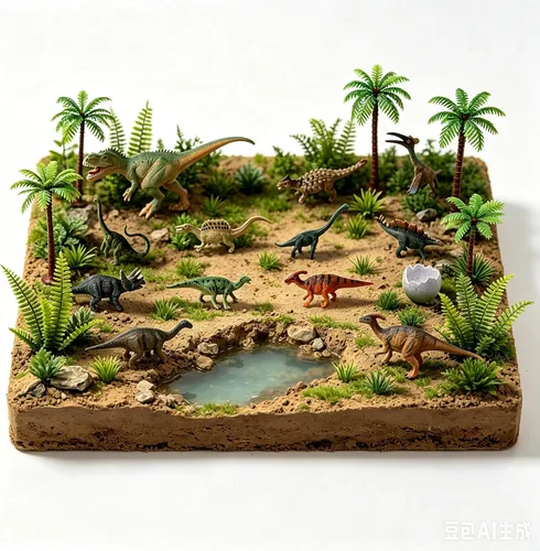 Vista 4 de Dinosaur Cake Decorations,Realistic Dino Figures for Jungle Birthday Party