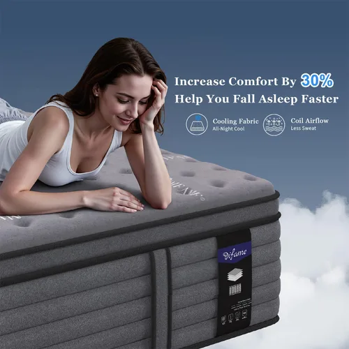 Vista 5 de (Luxury Hotel) 12 Inch Hybrid Twin XL Size Mattress in a Box, Medium Firm
