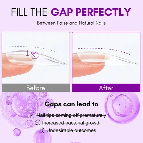 Vista 6 de Makartt Gel de pegamento sólido para uñas: pegamento de uñas de gel extra fuerte para uñas a presión y puntas falsas, pegamento de uñas fuerte