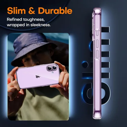 Vista 6 de TAURI Funda para iPhone 17, antiamarilleamiento con protector de pantalla, protección de grado militar, a prueba de golpes, delgada para iPhone 17