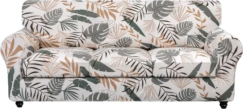 Vista 84 de SearchI Funda elástica para sofá, funda para sillón de 2 piezas con funda de cojín separada para silla, protector de muebles lavable para sala