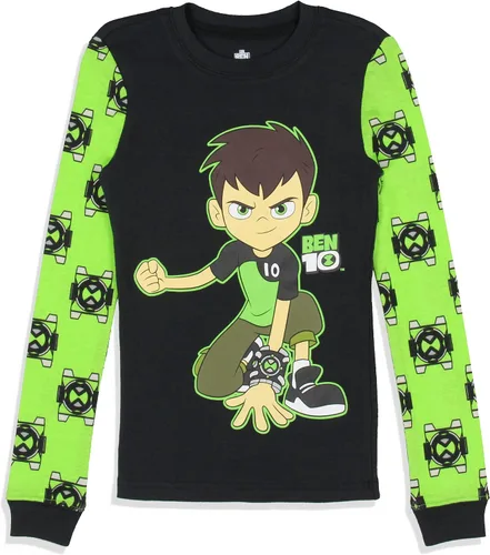 Vista 2 de INTIMO Ben 10 - Conjunto de pijama con estampado omnitrix de personajes de dibujos animados para niños