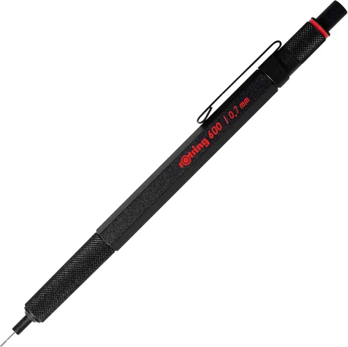 Vista 2 de Lápiz mecánico rotring 600 Series, 0.014 pulgadas, Cuerpo plateado