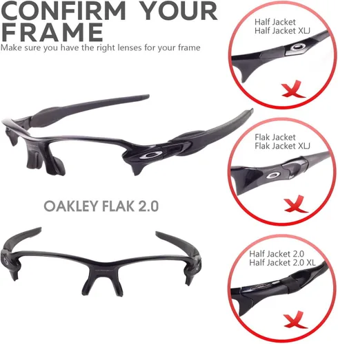 Vista 5 de Walleva Lentes de repuesto para gafas de sol Oakley Flak 2.0 - Múltiples opciones disponibles