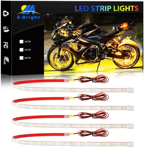 Vista 18 de YM E-Bright Tiras de luces LED azules para automóviles, 30CM luces impermeables de bajo resplandor para automóvil, motocicletas, carrito de golf