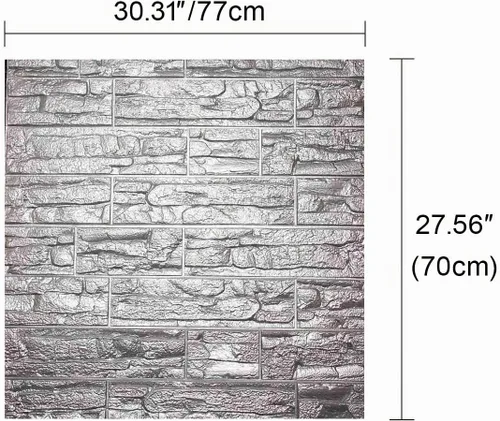 Vista 3 de Paneles de pared de espuma autoadhesivos 3D, cubren 5.7 pies cuadrados, adhesivos de papel tapiz de piedra de ladrillo para decoración de pared