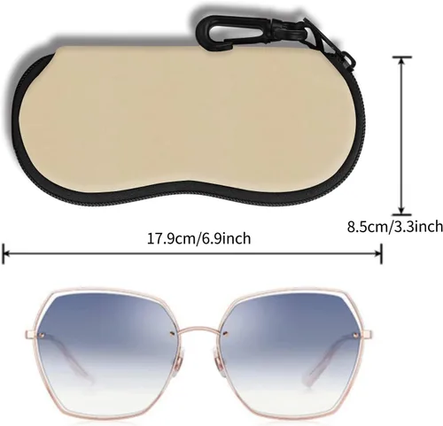 Vista 40 de Hion Sunglasses Case Ultra Light Neoprene Zipper Eyeglass Soft Case with Belt Clip