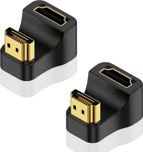Vista 8 de Poyiccot Adaptador HDMI en forma de U de 8 K, 48 Gbps 8K a 60 Hz, ángulo descendente de 180 grados HDMI macho a hembra, extensor de adaptador