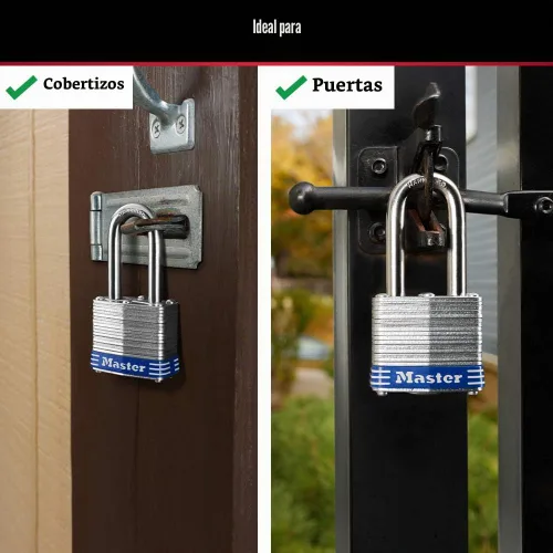 Vista 3 de Master Lock 3DLF- Candado de argolla larga, con 1-1/2 pulgadas. Argolla