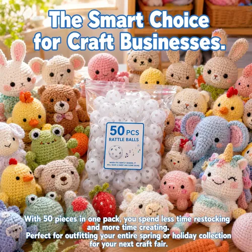 Vista 9 de 50 piezas de sonajero insertos reparadores de ruidos de muñeca para bebé juguete mascota muñeca de peluche Amigurumi manualidades de costura, 1.102