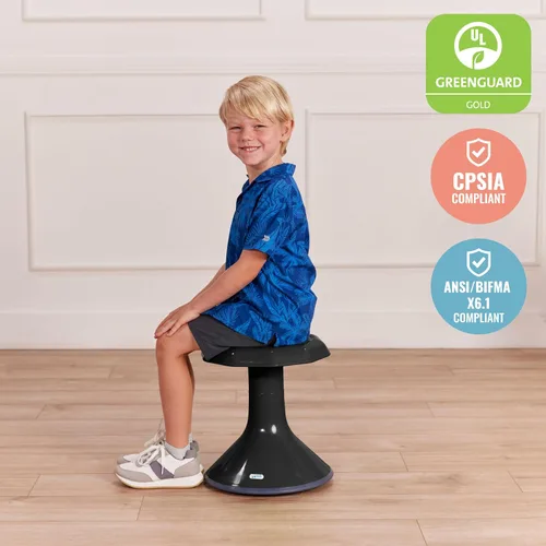 Vista 7 de ECR4Kids ACE Active Core Engagement Taburete Tambaleante, Altura del Asiento de 15 Pulgadas, Asientos Flexibles, Negro