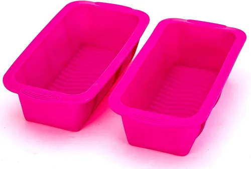 Vista 2 de Tosnail Paquete de 3 moldes de silicona antiadherente para pan y molde para pan, 9.75 x 4.75 x 3 pulgadas