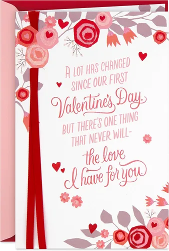 Vista 8 de Hallmark - Tarjeta de felicitación para el día de San Valentín, tarjeta de aniversario, tarjeta de amor para esposa o novia (flores de papel)