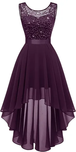 Vista 34 de BeryLove Vestido de cóctel de encaje formal para mujer, fiesta de invitada Negro