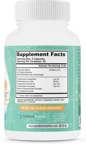 Vista 8 de TerraForm Nutrition - Protector de hongos para uñas de los pies, inhibidor probiótico de hongos, 60 cápsulas