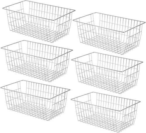Vista 4 de Slideep Organizador de alambre grande de granja, cesta de almacenamiento de alimentos para armarios de cocina, oficina, baño, despensa, organización