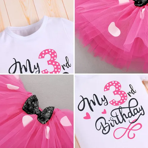 Vista 5 de Conjunto de falda de princesa con diseño de lunares para bebé para el primer cumpleaños de niñas
