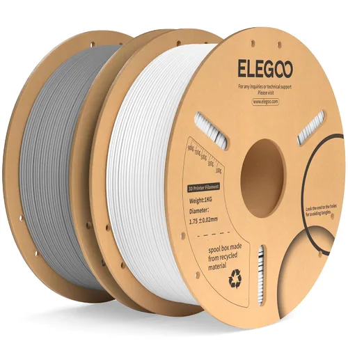Vista 20 de ELEGOO Paquete de filamento PLA Plus negro 10KG, filamento para impresora 3D PLA+ resistente de 1.75mm precisión dimensional +/- 0.02mm, paquete