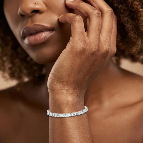 Vista 8 de Pulsera de tenis clásica de 3 a 50 quilates con diamantes de oro de 14 Oro blanco de 14 quilates.