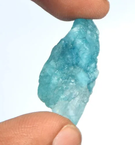 Vista 3 de Cristal curativo de aguamarina azul cielo, 22.00 qt aguamarina cruda natural, piedra preciosa áspera sin cortar, Gema, Brasil - Aguamarina