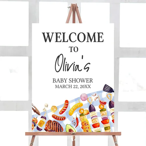 Vista 29 de Letrero de bienvenida para baby shower, personalizable, tema Berry Sweet, varios tamaños
