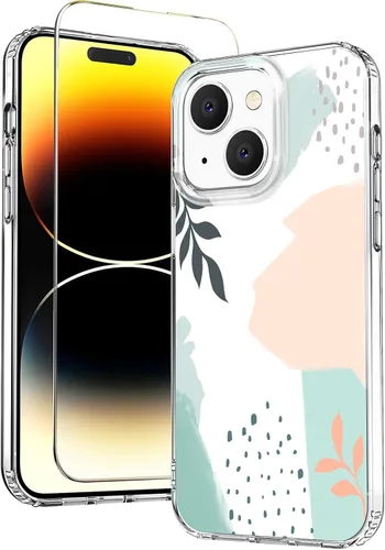 Vista 19 de Funda para iPhone 12 para mujer, [con protector de pantalla] ajuste delgado, diseño floral bohemio, lindo iPhone 12 Pro, patrón que nunca se