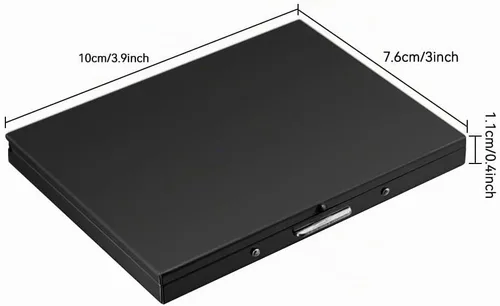 Vista 2 de Caja de cigarrillos extra delgada de acero inoxidable Estuche de cigarrillos de metal para 100's y 84's (Negro)