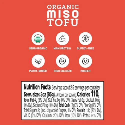 Vista 5 de Hodo Soja Miso Orgánica con Tofu 35g de Proteína por Paquete Marinado en Saboroso Miso Rico en Umami Excelente en Freidora de Aire o Sopa