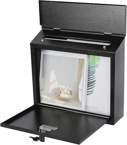 Vista 5 de Buzón de correo xydled con cerradura de llave, buzón de correo con cerradura montado en la pared, buzón de correo de seguridad con cerradura